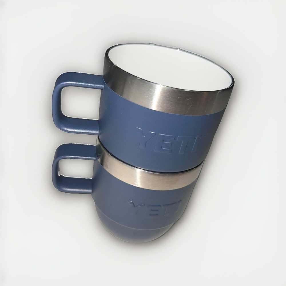 YETI Rambler 6 oz Stackable Mugs With Durasip Ceramic in Navy Blue 2 Pack Set